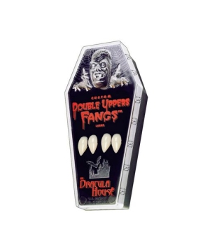 Double Upper Fangs in Coffin Costume Accessory