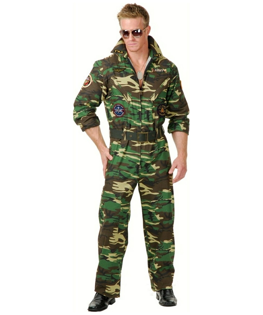  Mens Camouflage Jumpsuit Costume