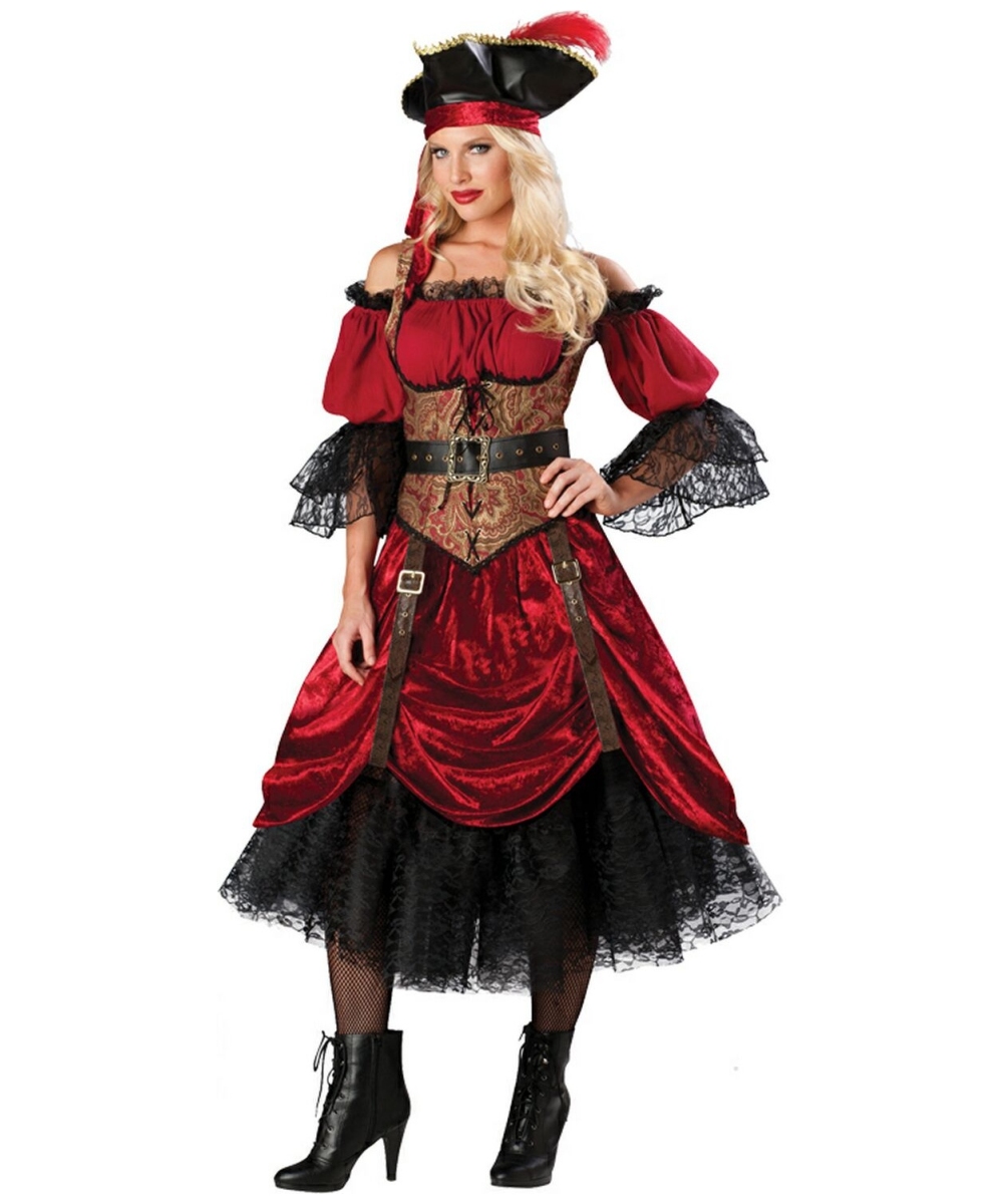 Adult Swashbuckling Scarlet Pirate Sexy Costume Women Costumes 1143