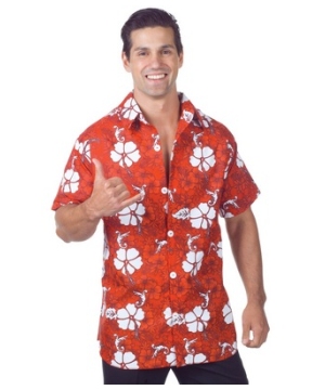 Red Hawaiian Adult Costume