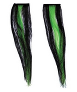 Black With Green Stripe Hair Extensions