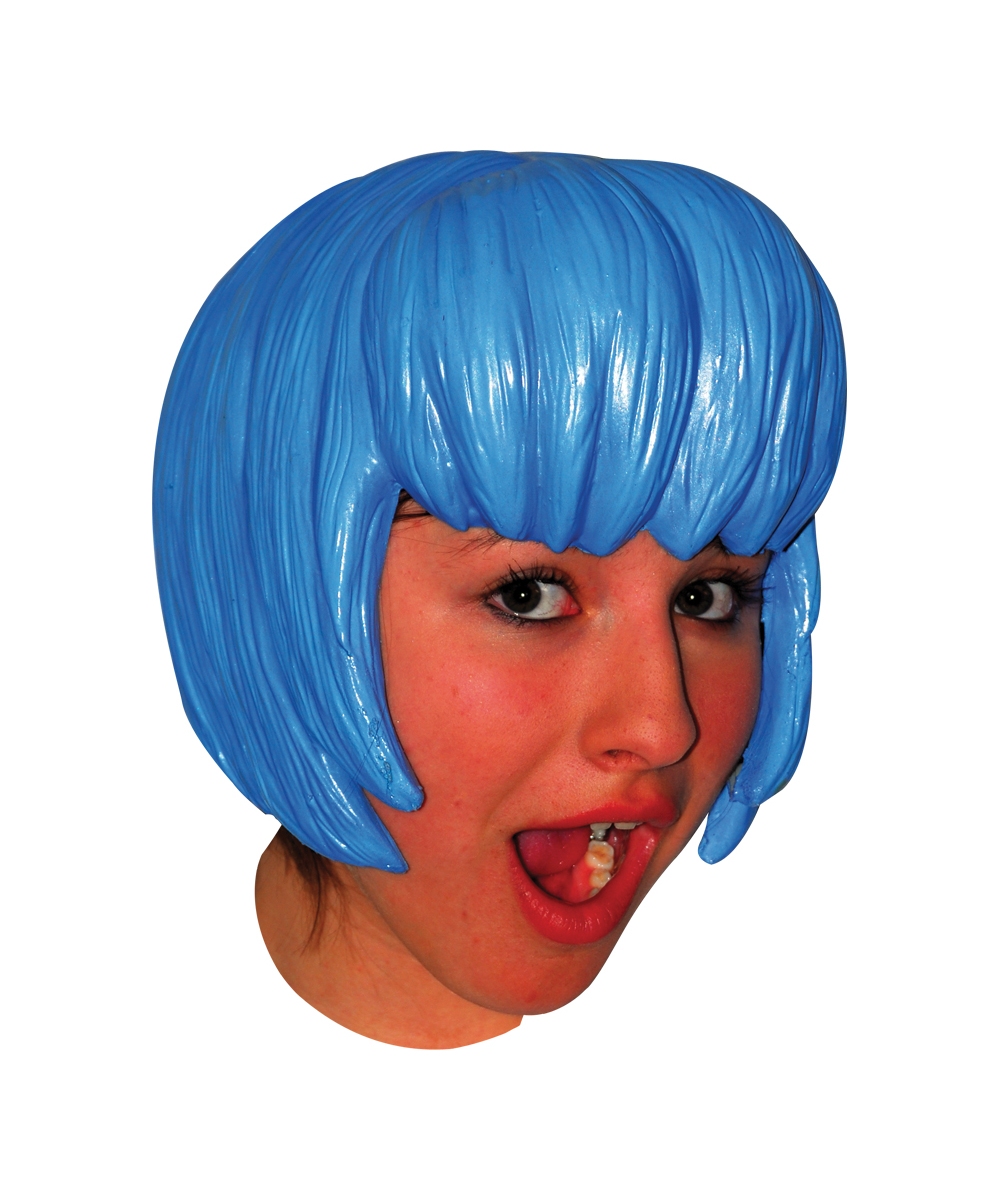  Blue Anime Latex Wig
