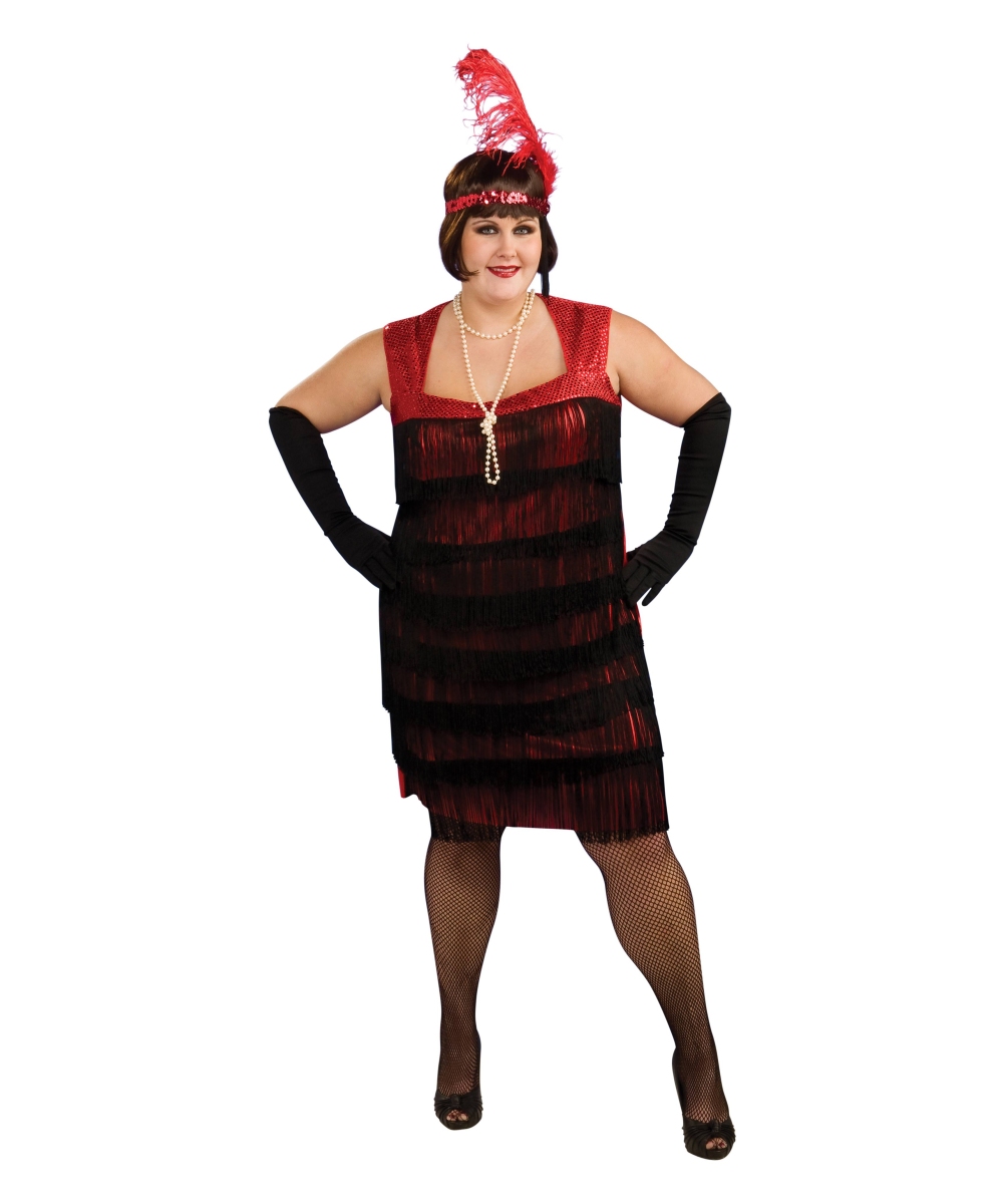 Flapper Plus Size Adult Costume - Women Flapper Costumes