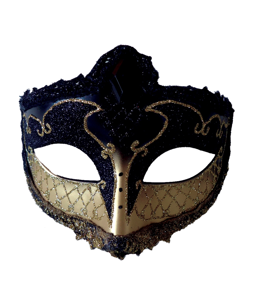  Gold Black Masquerade Mask