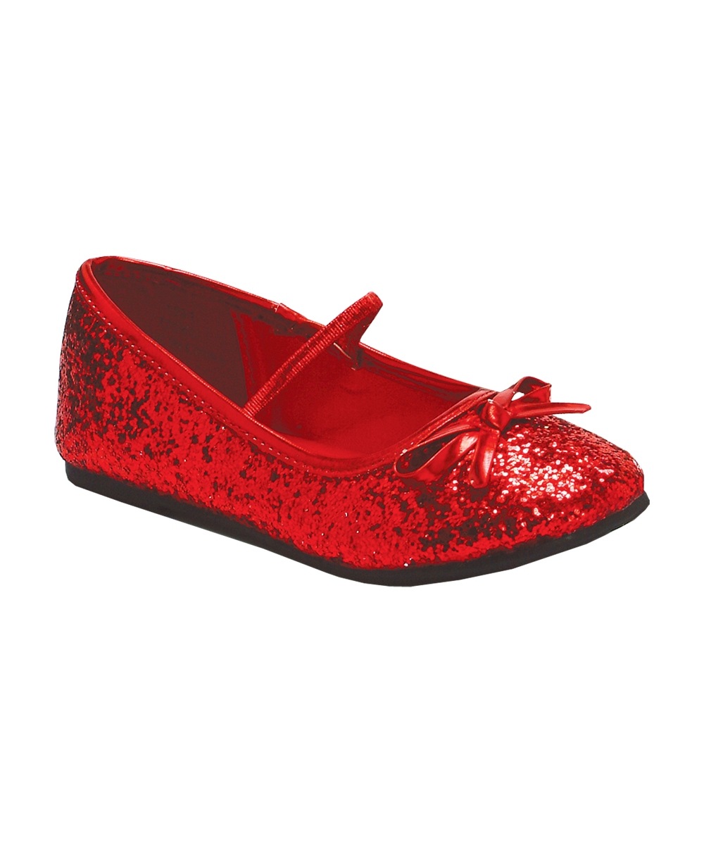  Kids Ballet Glitter Shoes Red