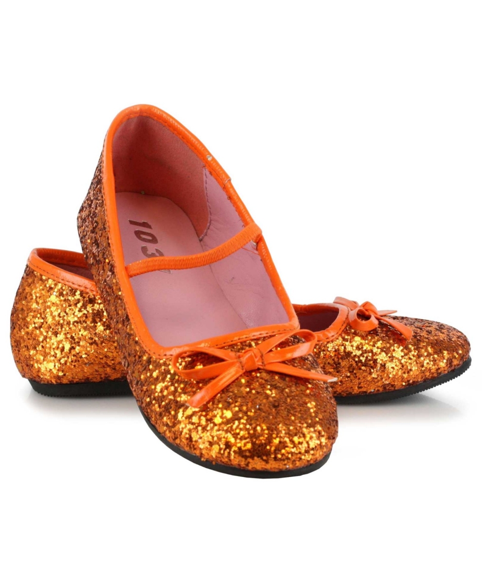  Orange Glitter Kids Shoes