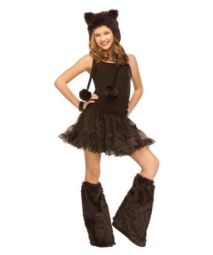 Black Cat Hoodie and Boot Covers Kids Set