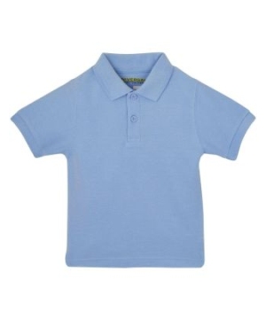  Sleeve Pique Polo School Uniforms Light Blue