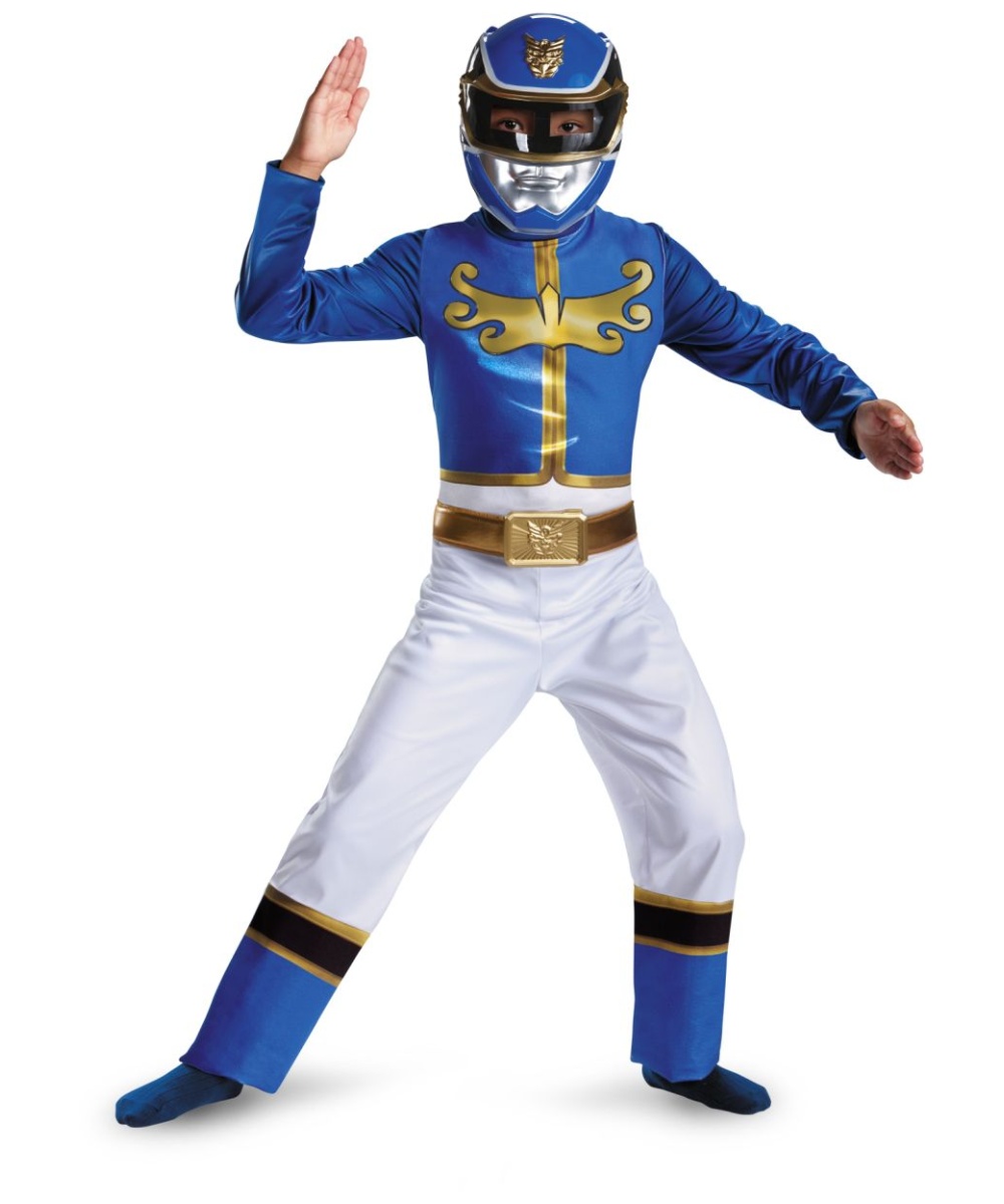  Blue Power Ranger Megaforce Boys Costume