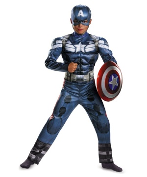 Captain America Movie 2 Classic Muscle Boys Costume