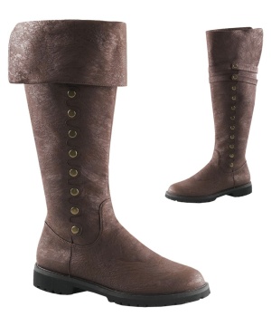 boots brown knee adult cuff lace mens