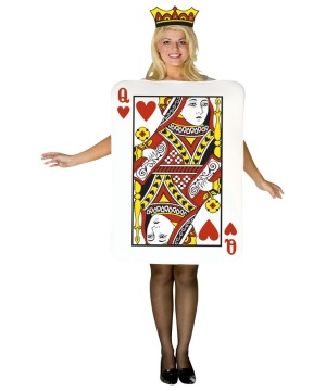 Playing Card Queen of Hearts Costume With Crown