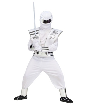 Mirror Mask White Ninja Boys Costume