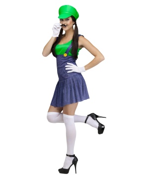 luigi costume plumber womens pretty