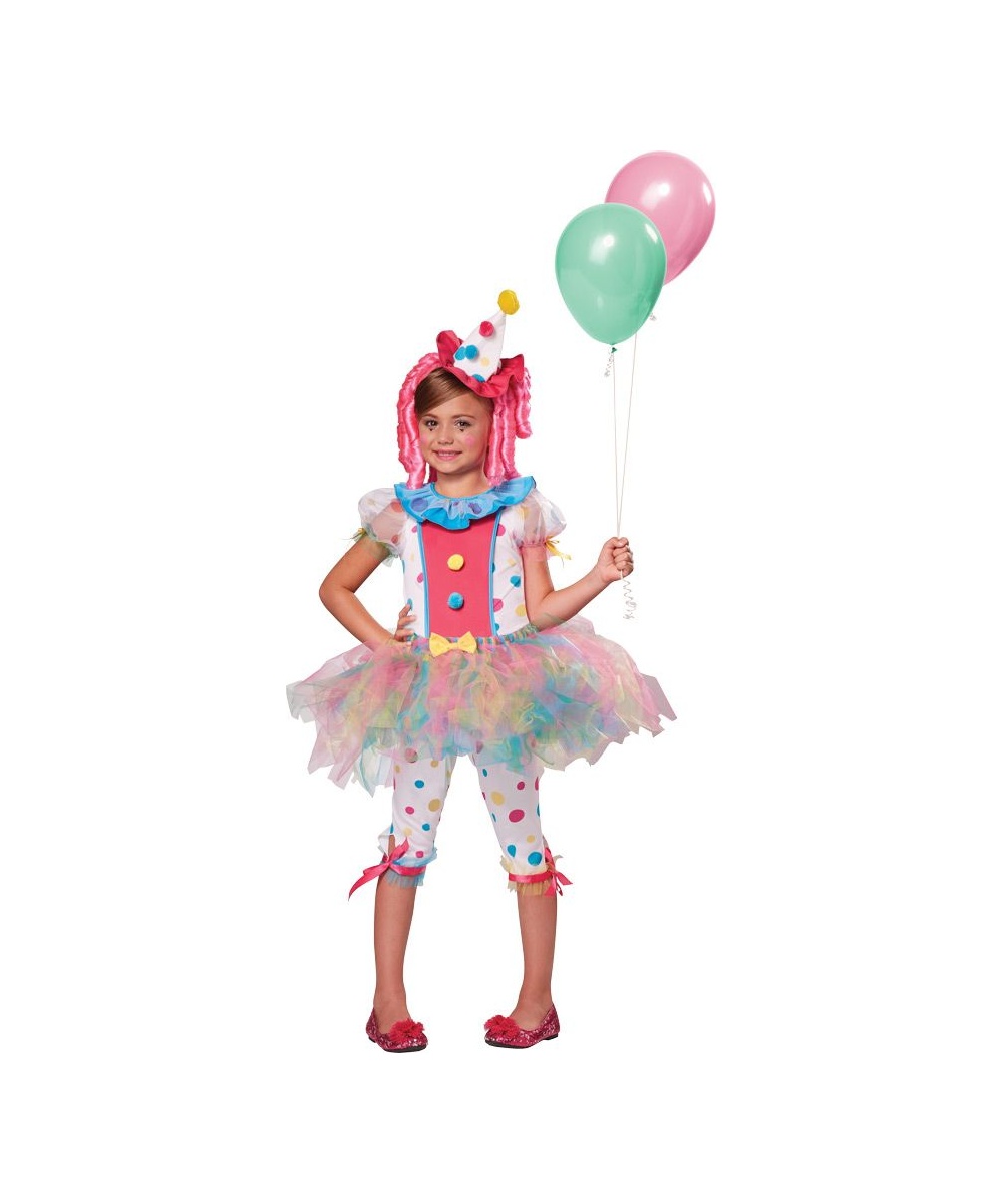  Girls Kaleidoscope Clown Costume