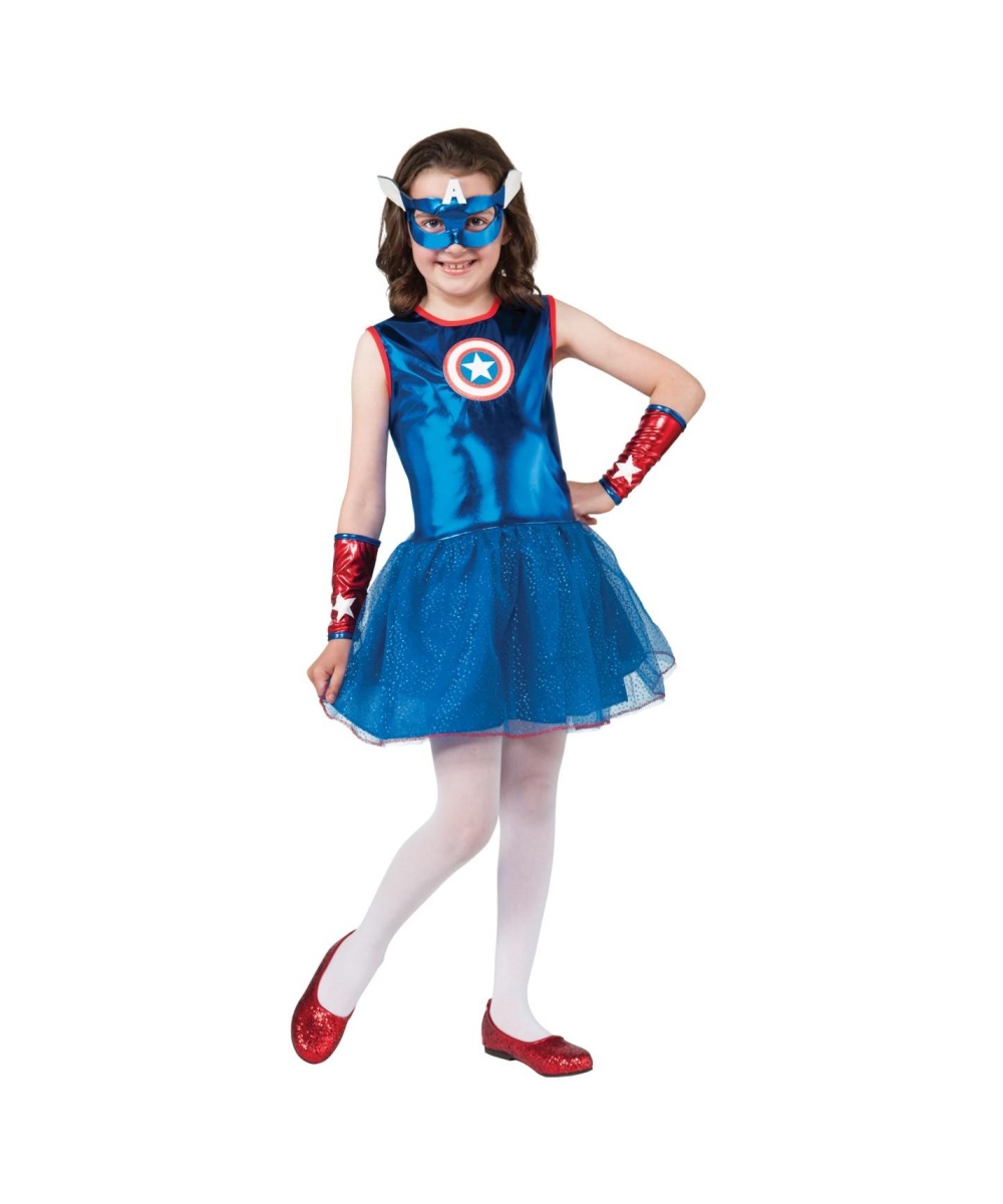  Girls Marvel Captain America Costume