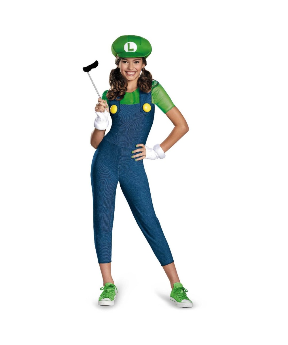 Girls Super Mario Luigi Costume