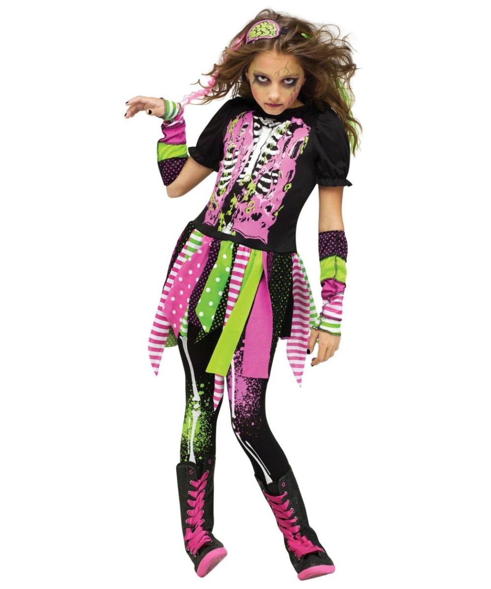  Neon Hipster Zombie Girls Costume