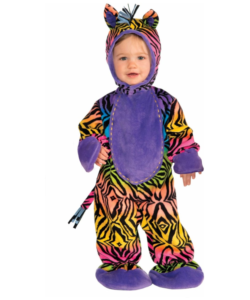  Rainbow Zebra Baby Costume