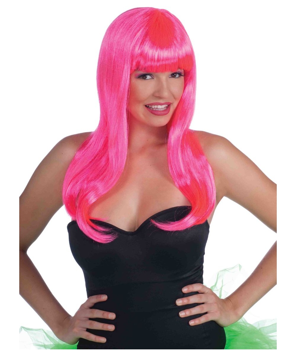  Rave Wig Neon Pink