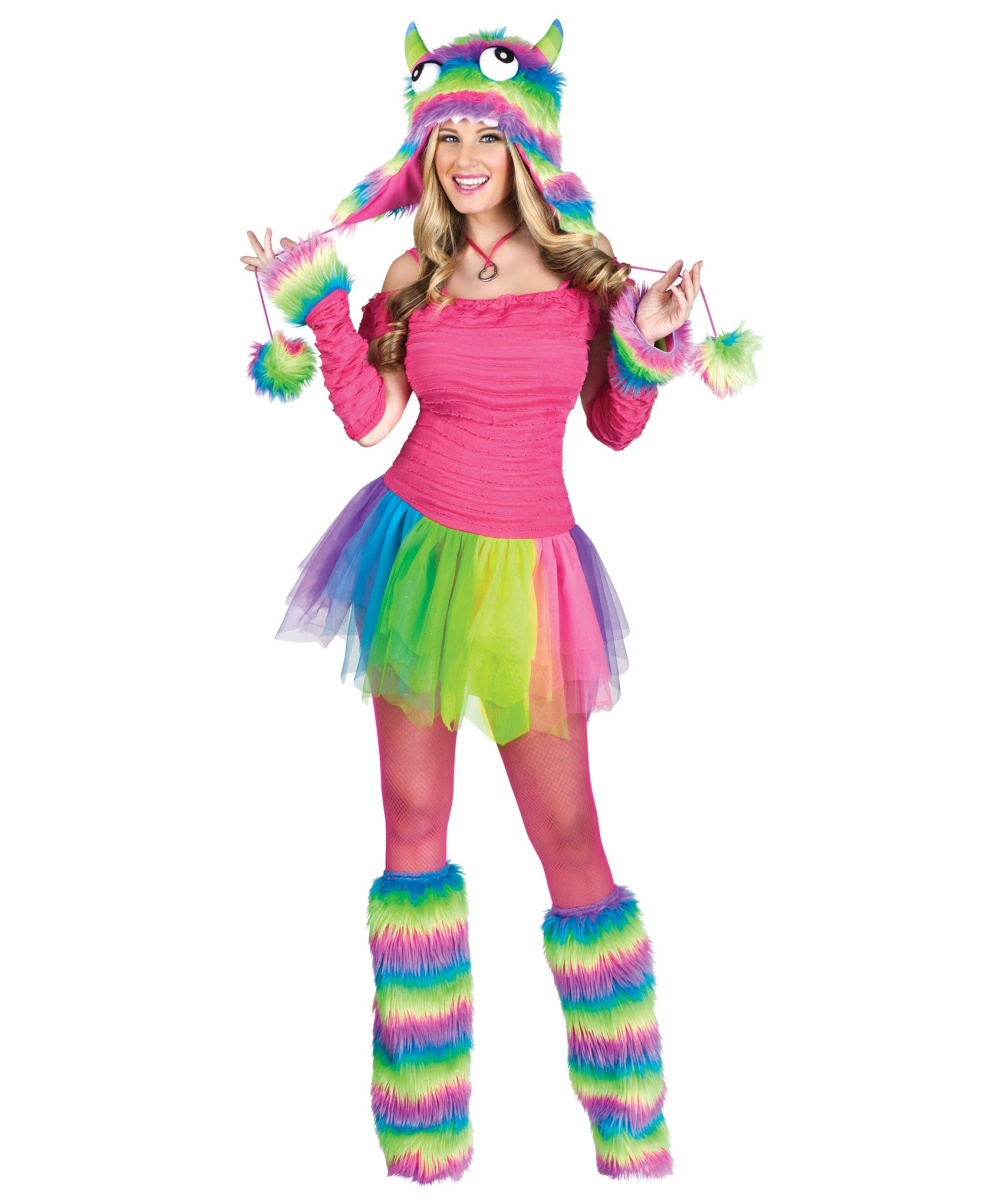  Womens Rainbow Monster Ballerina Costume