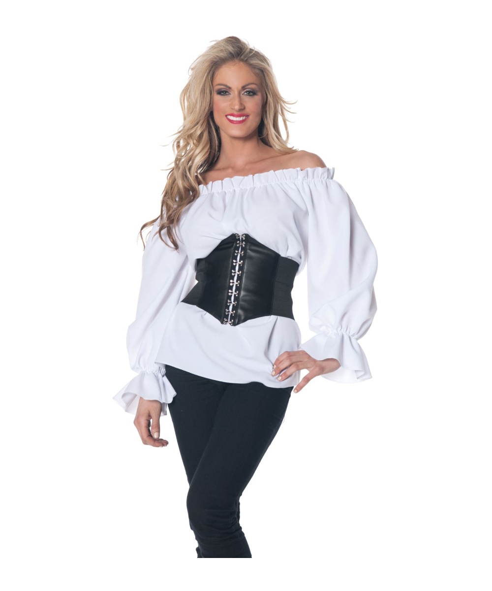  Womens Renaissance Blouse Costume White