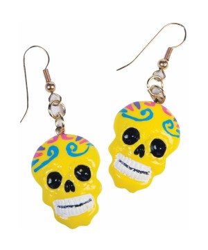 Day of the Dead Yellow Earrings