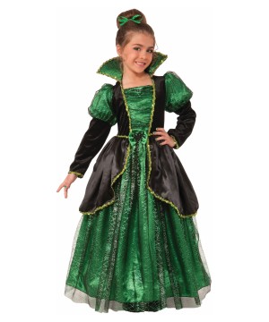  Girls Emerald Princess Witch Costume