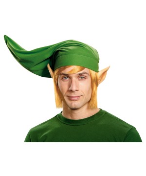 Link Mens Hylian Ears Wig and Hat Accessory Kit