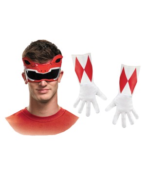  Mens Power Ranger Mask Gloves Set