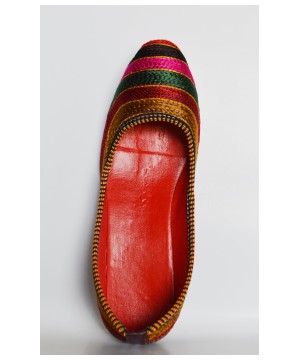 Color Contrast Pattern Hand Crafted Indian Shoes