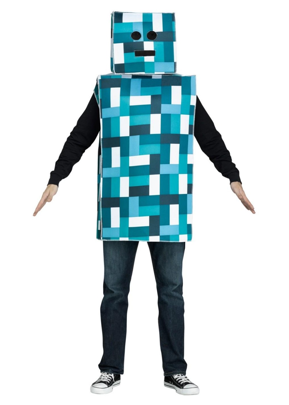  Blue Pixel Robot Costume