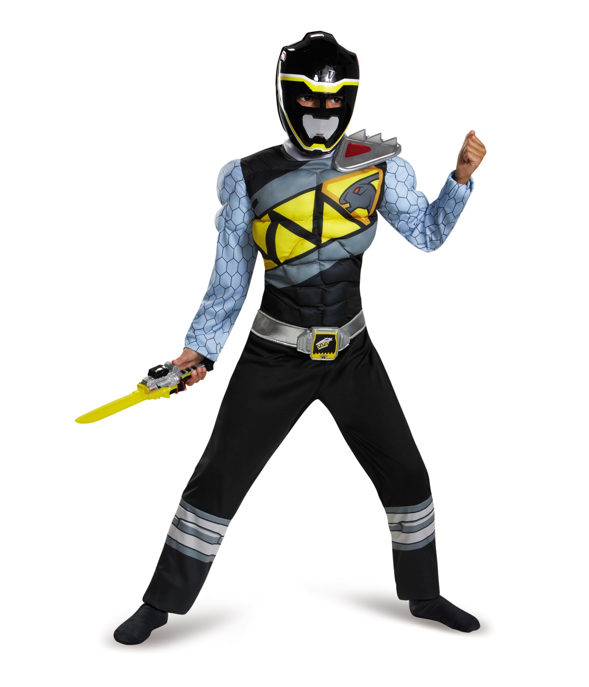  Boys Black Power Ranger Costume