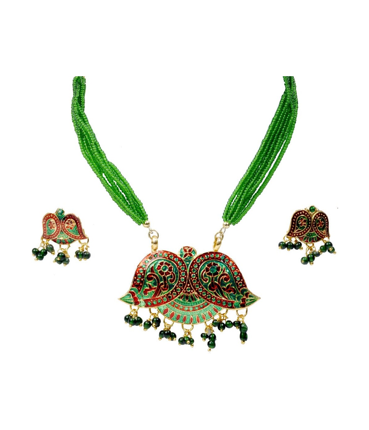  Brass Ethnic Necklace Set