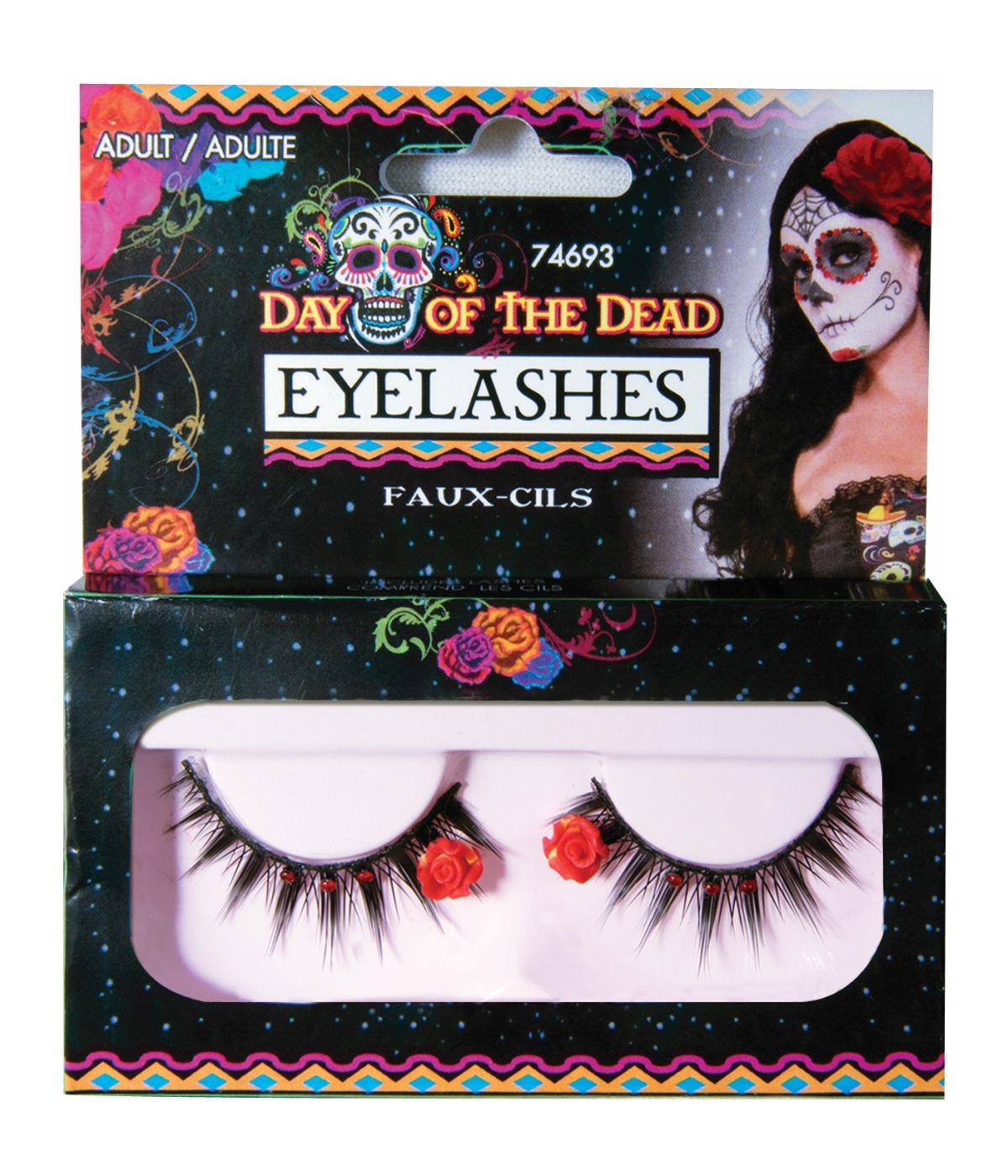  Day of the Dead Eyelashes Red Roses