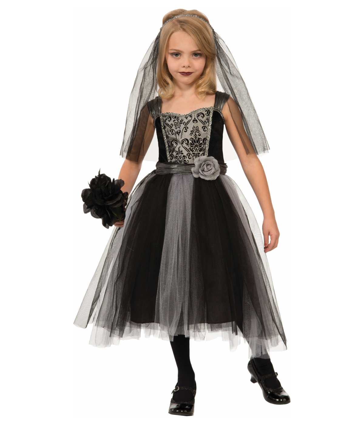  Girls Dark Bride Gothic Costume