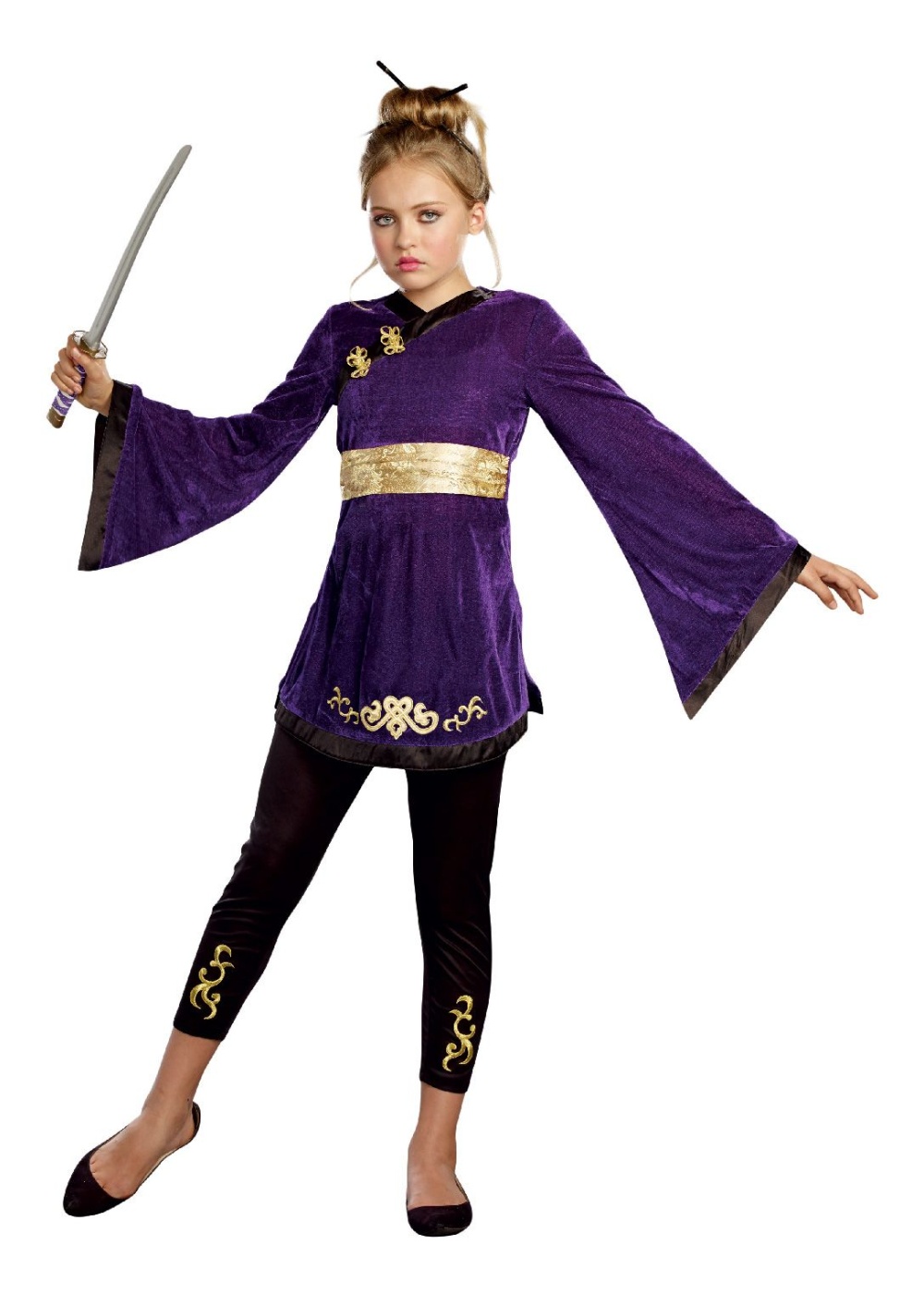  Girls Japanese Lotus Warrior Costume