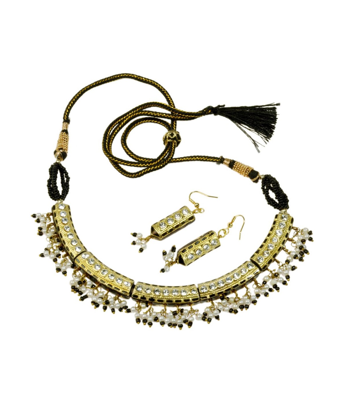  Jaipuri Lacquer Black Jewelry Set