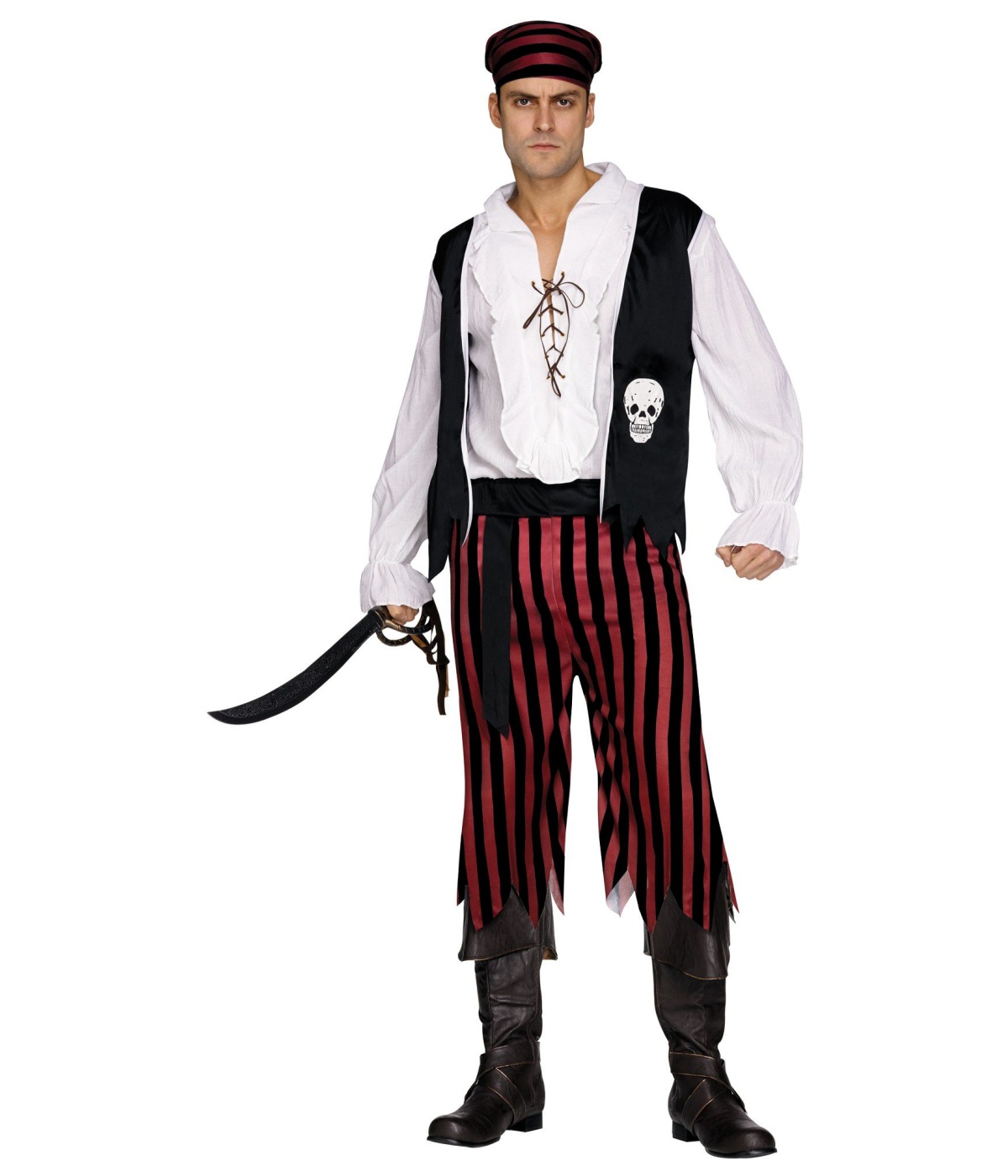  Mens Black Buccaneer Pirate Costume