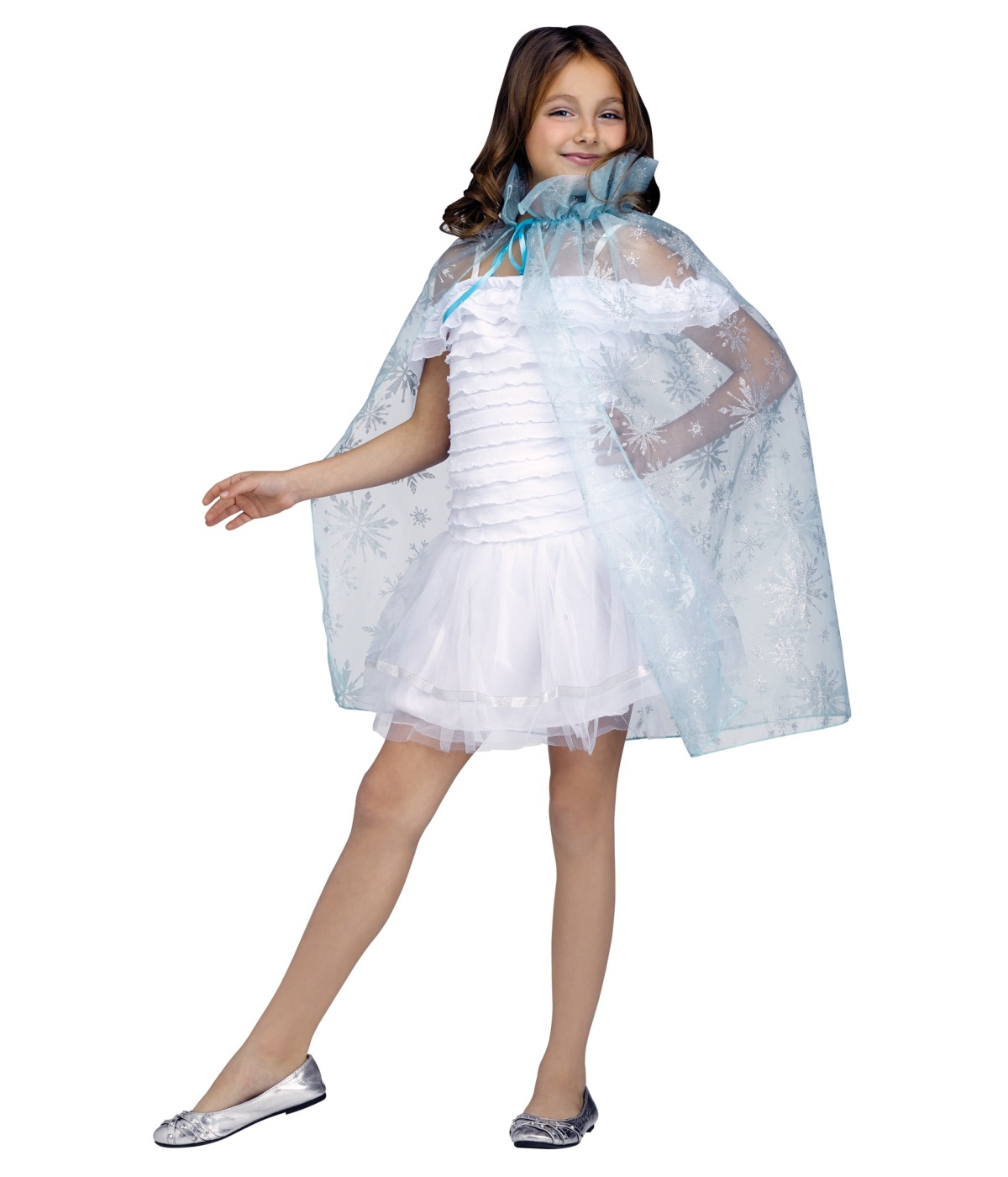  Sparkle Snowflake Princess Costume Cape