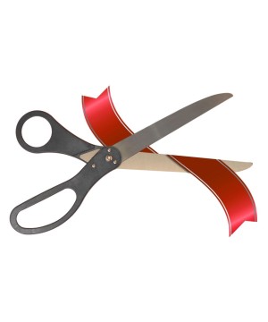 25 inch Long Black Handle Ceremonial Ribbon Cutting Scissors