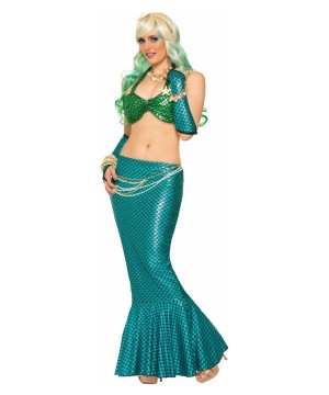 Blue and Green Mermaid Woman Costume