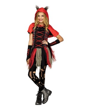 Edgy Red Hood Girls Costume
