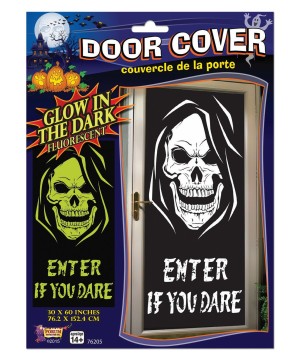 Glow in the Dark Door Poster Skull
