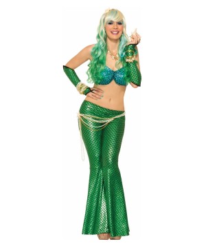 Green and Blue Mermaid Women Costume