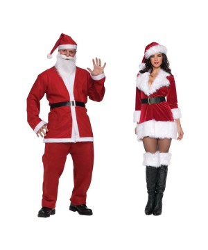 Santa Pub Crawl Men and Secret Santa Women Costume Set