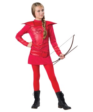 Warrior Huntress Red Girl Costume