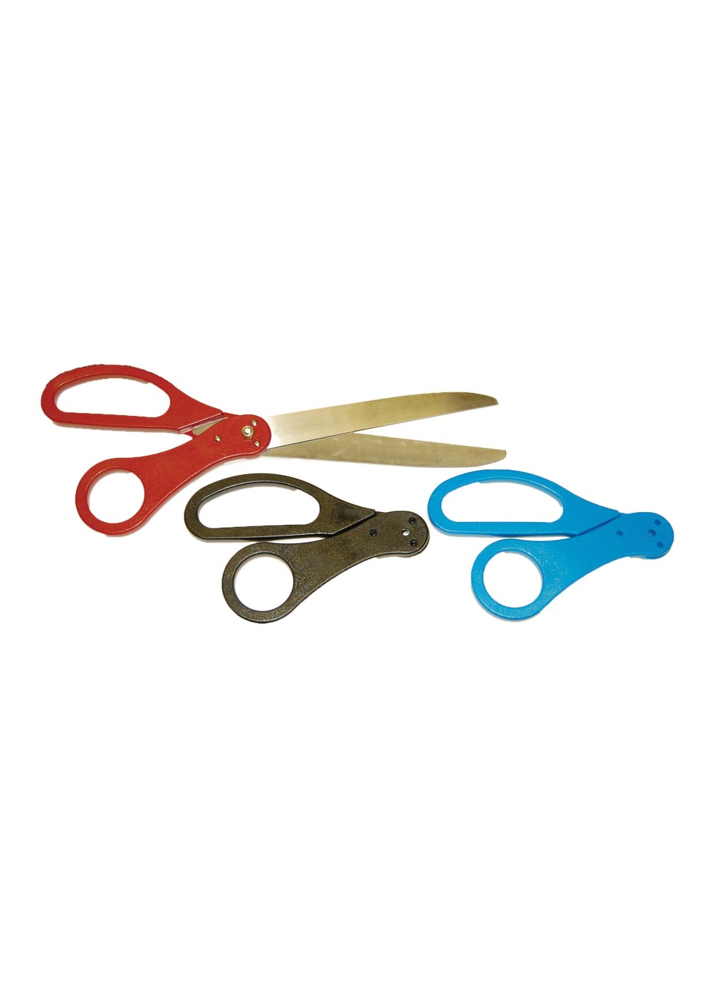 25 Inch Red Ribbon Cutting Scissors And Black And Blue Changeable Handles