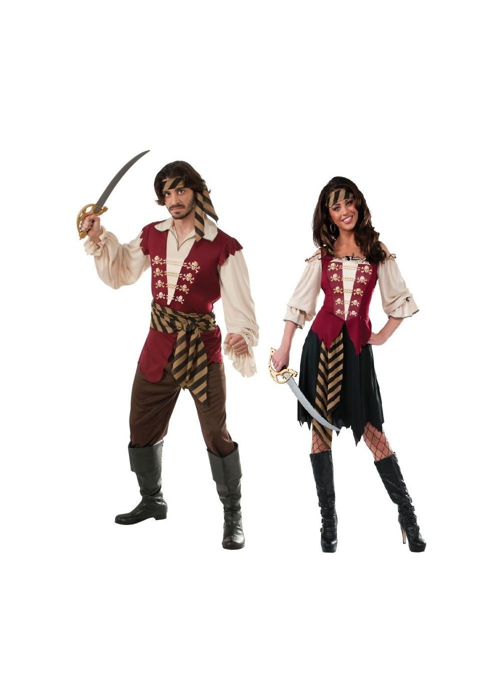 Buccaneer Pirate Men And Women Couples Costumes
