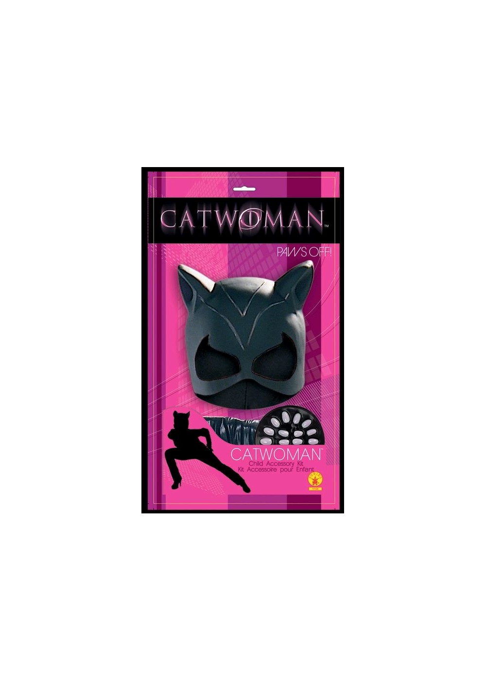 Kids Catwoman Mask Gloves And Nails Set